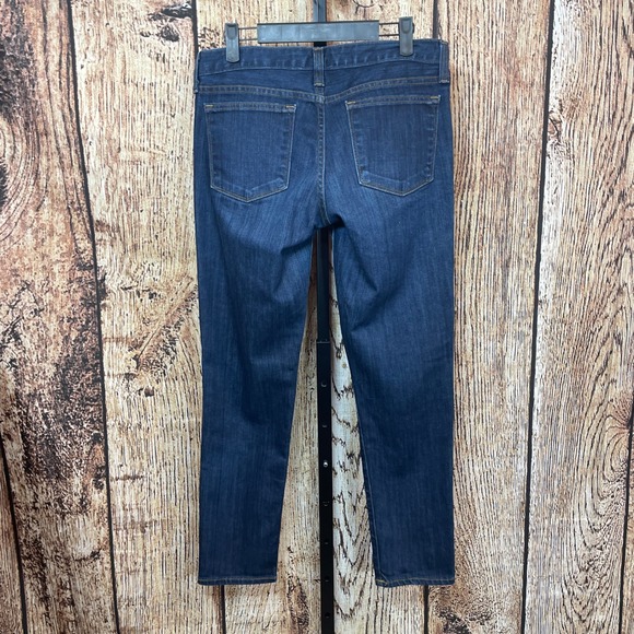 J Crew Toothpick Ankle Blue Whiskered Jeans Dark Wash Women's Size 28 - Picture 2 of 15